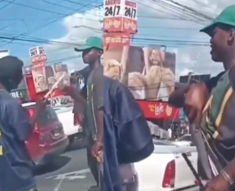 ¿Cómo es posible? Captan en vídeo a limpia vidrios armados en Av. 27 de Febrero