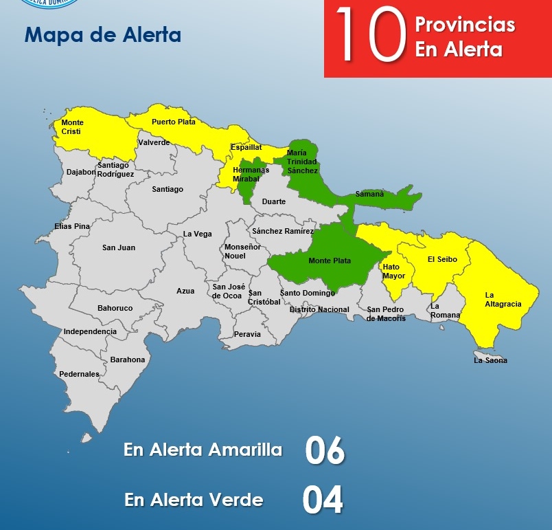 El COE amplía a 10 las provincias en alerta por lluvias