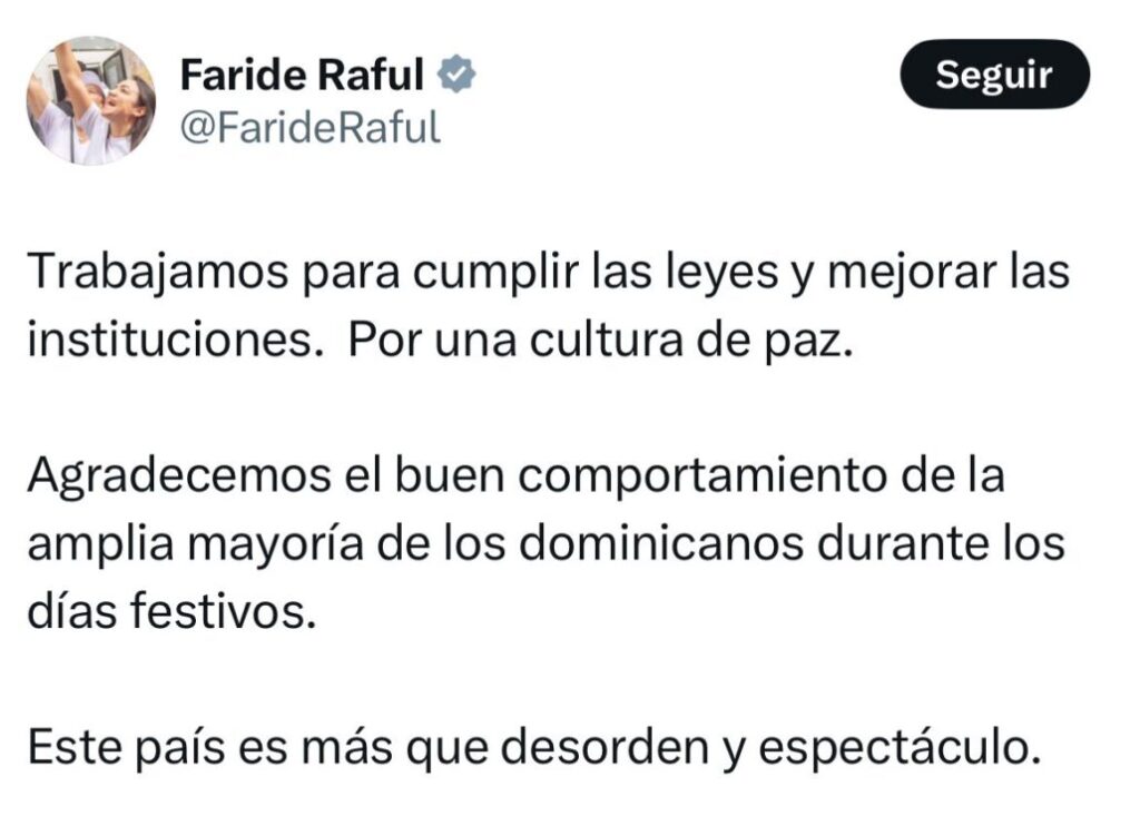 Faride Raful dice que este país es más que desorden y espectáculo - Noticias de hoy en República Dominicana | De Último Minuto