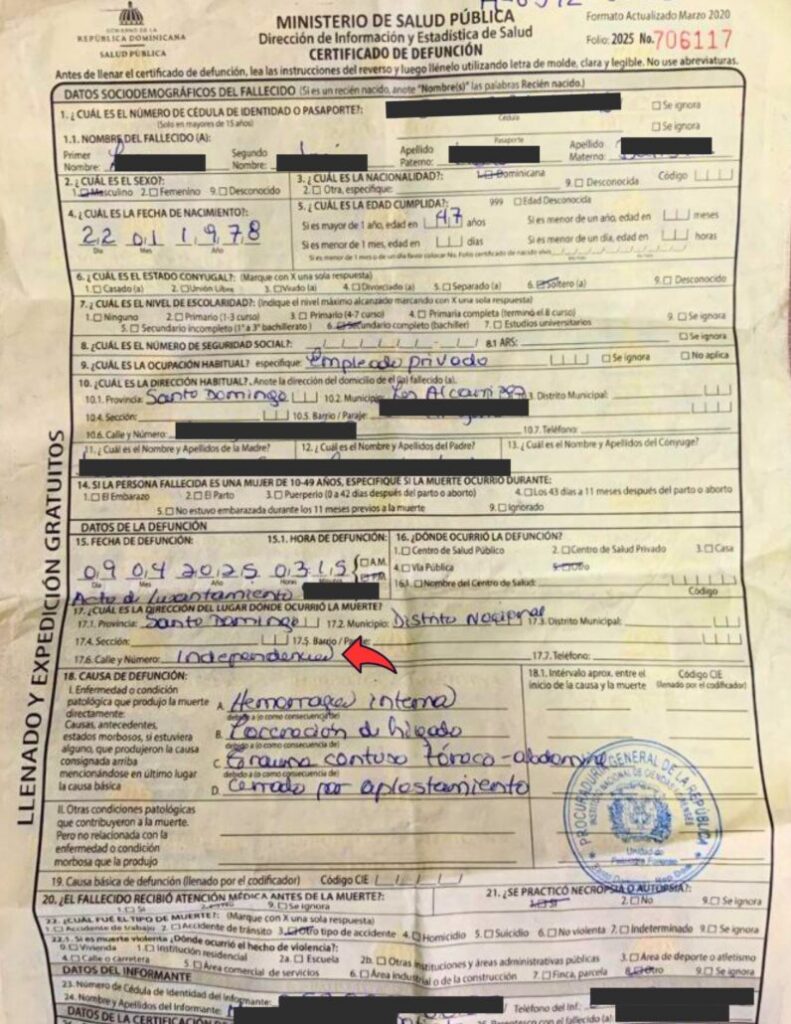 Manauri Jorge denuncia irregularidades del INACIF en los certificados de defunción de las víctimas del Jet Set - Noticias de hoy en República Dominicana | De Último Minuto