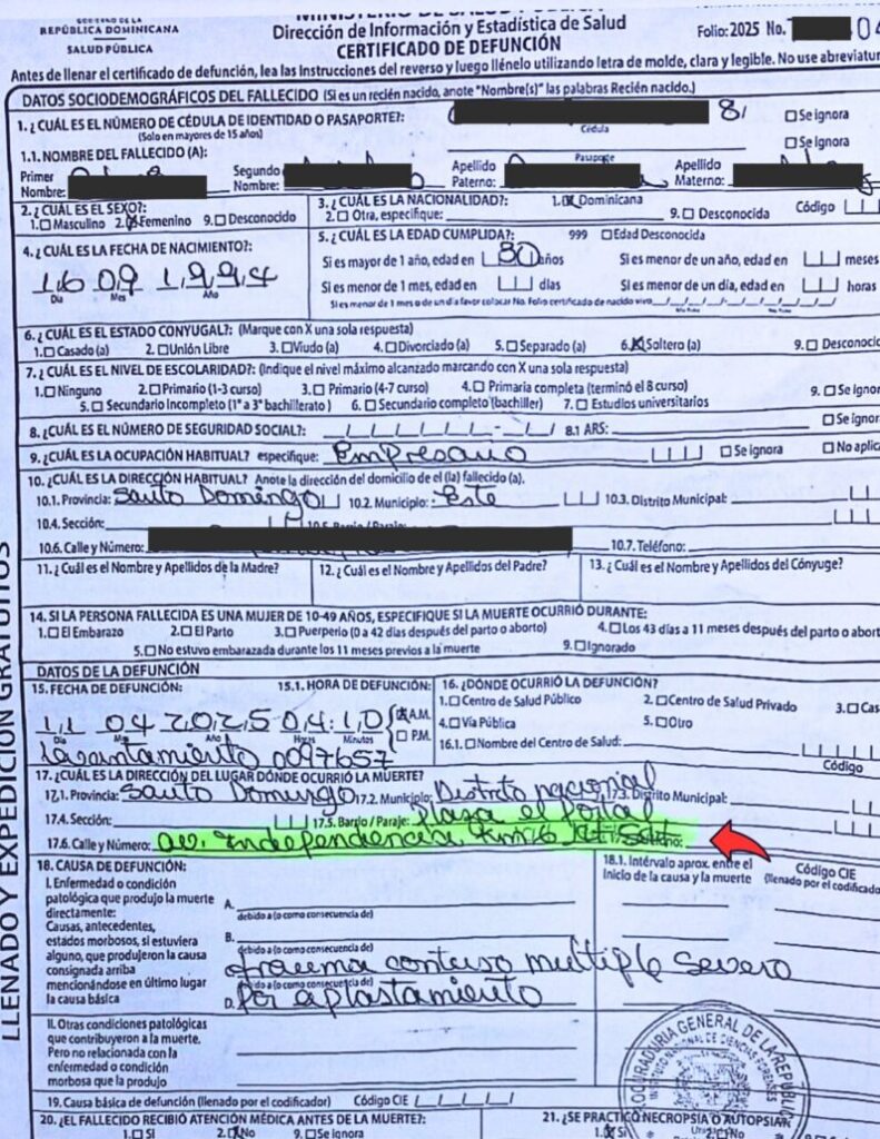 Manauri Jorge denuncia irregularidades del INACIF en los certificados de defunción de las víctimas del Jet Set - Noticias de hoy en República Dominicana | De Último Minuto