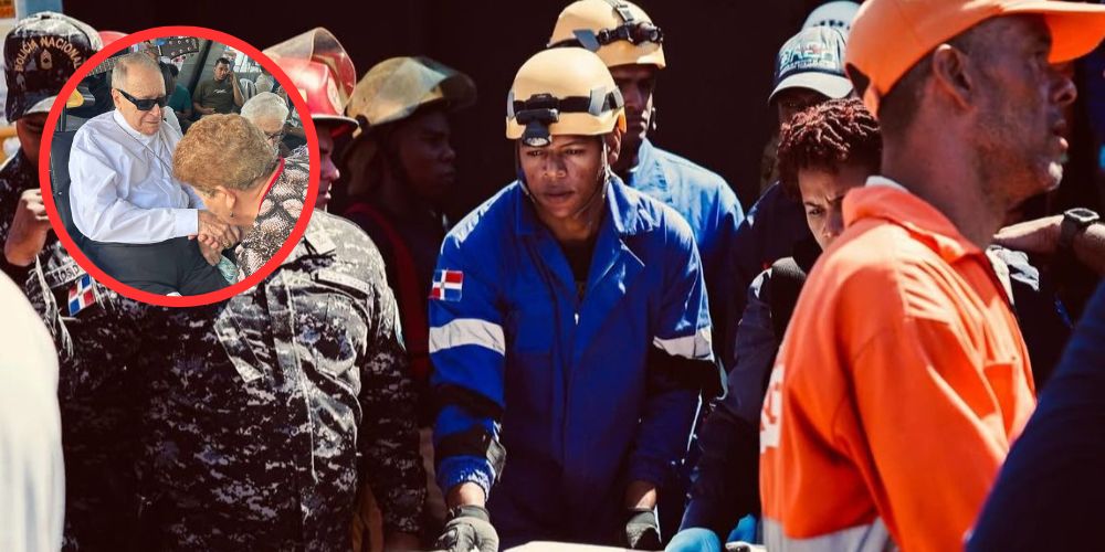 Cardenal Nicolás de Jesús López Rodríguez visita zona cero de tragedia en discoteca Jet Set