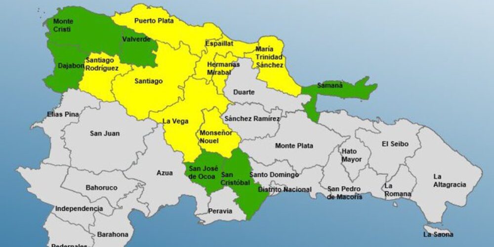 COE mantiene 08 provincias en alerta amarilla y 06 en verde