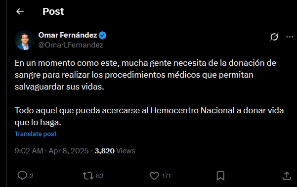 Omar solicita a ciudadanos donar sangre para afectados en por derrumbe en el Jet Set - Noticias de hoy en República Dominicana | De Último Minuto