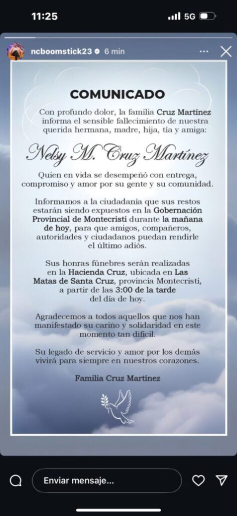 Restos de Nelsy Cruz, fallecida en tragedia del Jet Set, serán velados en la Gobernación de Montecristi - Noticias de hoy en República Dominicana | De Último Minuto