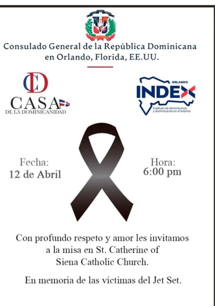 Consulado dominicano en Orlando celebrará misa en memoria de las víctimas del Jet Set - Noticias de hoy en República Dominicana | De Último Minuto