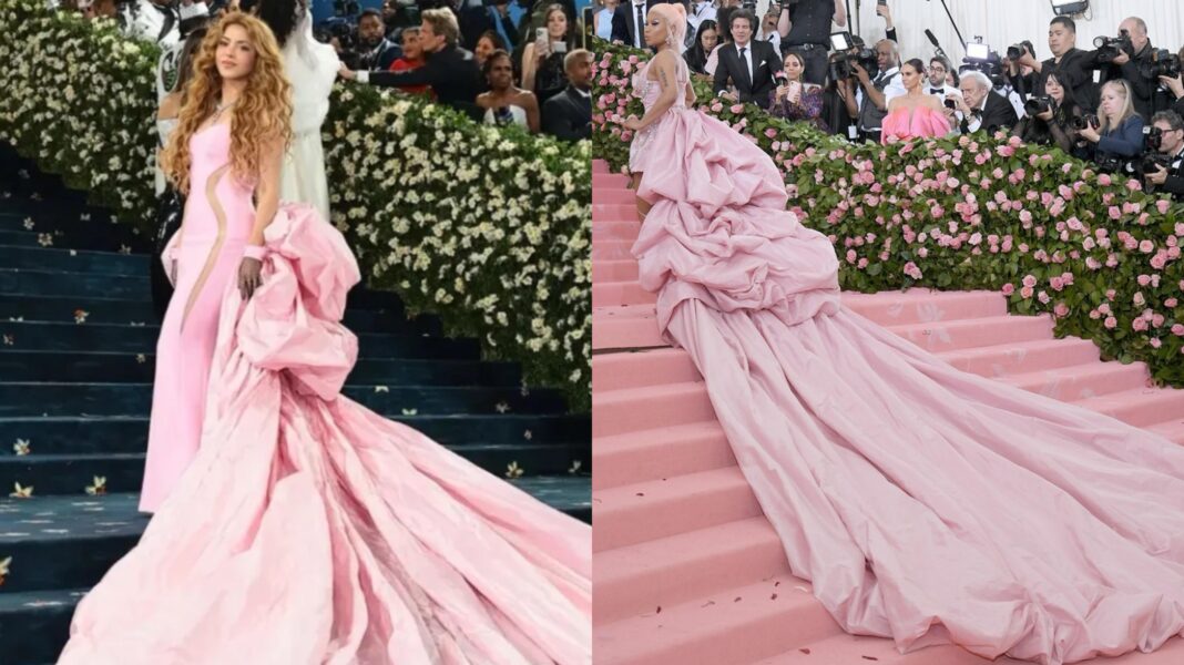 Acusan a Shakira de copiar el look que usó Nicki Minaj en la Met Gala del 2019.