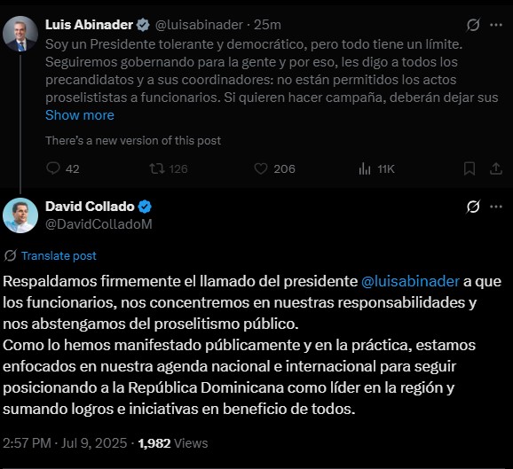 Abinader advierte a sus funcionarios: “Si quieren hacer campaña, deberán dejar sus cargos” - Noticias de hoy en República Dominicana | De Último Minuto