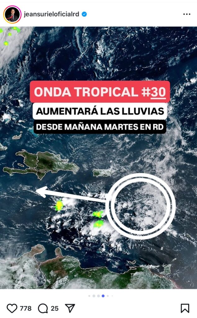 Mañana martes llegará la onda tropical número 30 a RD - Noticias de hoy en República Dominicana | De Último Minuto