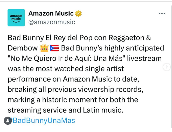 Bad Bunny se despidió de residencia en Puerto Rico con récord en transmisión de Amazon - Noticias de hoy en República Dominicana | De Último Minuto