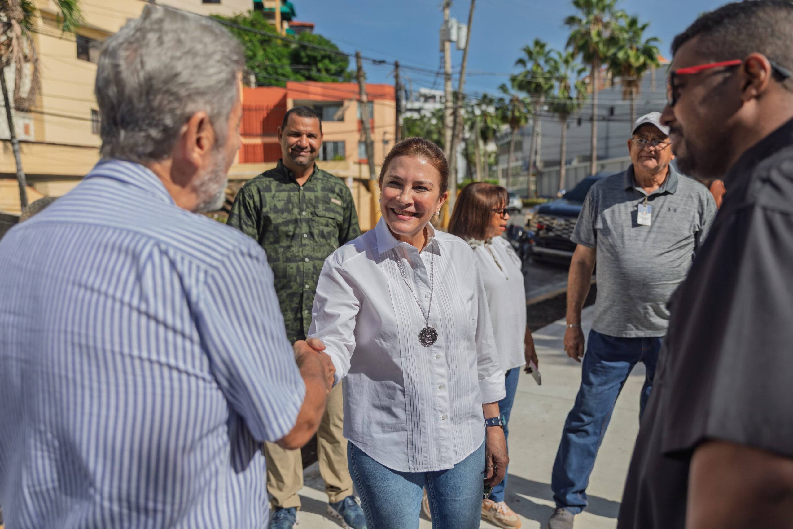 Carolina inspecciona los trabajos que desarrolla la Alcaldía del DN en la ciudad