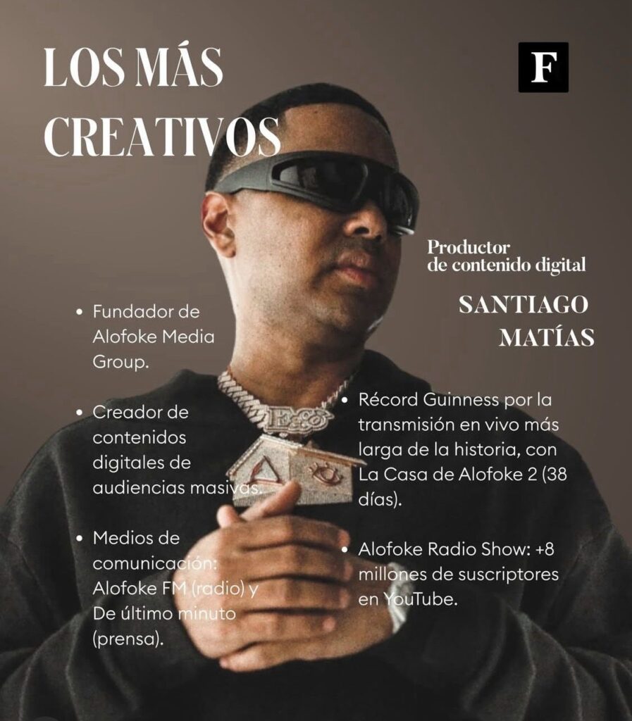 Santiago Matías lidera el ranking “Los más creativos del 2025” de Forbes RD - Noticias de hoy en República Dominicana | De Último Minuto