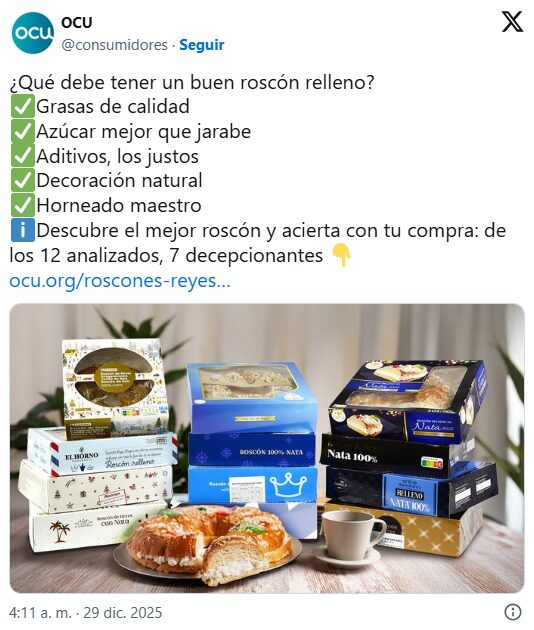 OCU alerta del abuso de aditivos y de la mezcla de grasas en los roscones de los supermercados - Noticias de hoy en República Dominicana | De Último Minuto