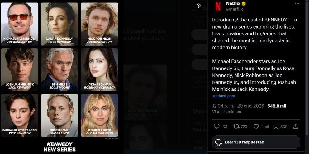 Netflix confirma a Laura Donnelly y Michael Fassbender como protagonistas de serie sobre la familia Kennedy - Noticias de hoy en República Dominicana | De Último Minuto