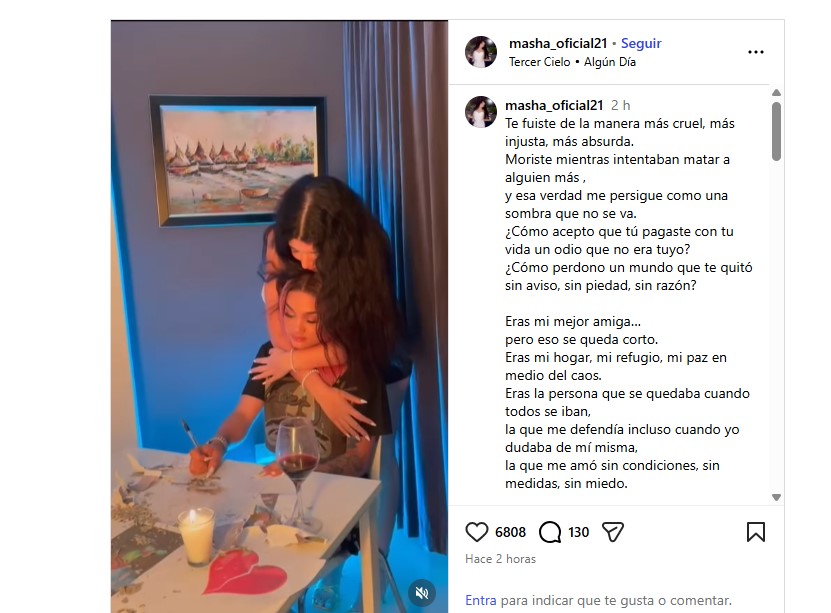 “¿Cómo acepto que tú pagaste con tu vida un odio que no era tuyo?”: el dolor de Masha por muerte de su amiga - Noticias de hoy en República Dominicana | De Último Minuto