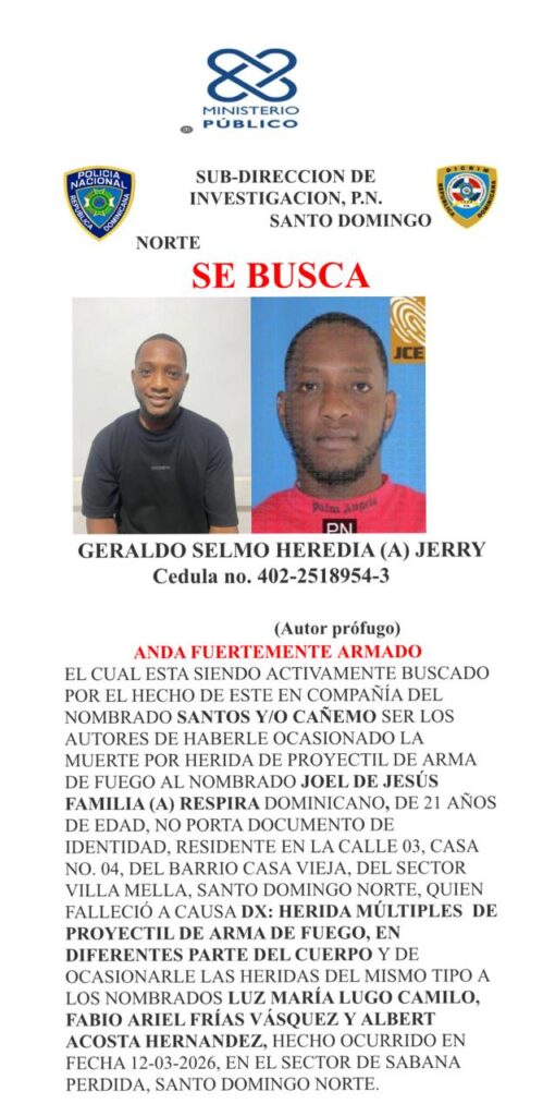 Policía identifica y persigue a hombre acusado de matar a uno y herir a tres personas en Villa Mella - Noticias de hoy en República Dominicana | De Último Minuto