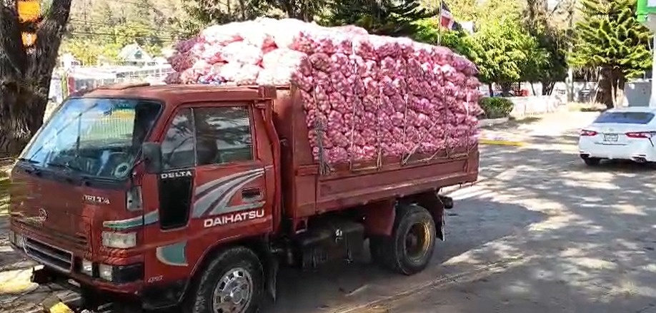 Productores de ajo en Constanza protestan frente al Banco Agrícola - Noticias de hoy en República Dominicana | De Último Minuto