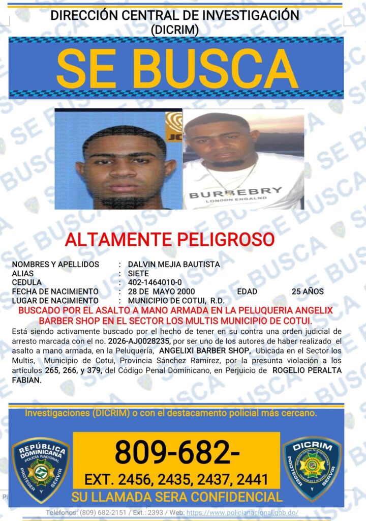 Autoridades de Cotuí publican lista de los más buscados por diversos hechos | 5 | Autoridades de Cotuí publican lista de los más buscados por diversos hechos - Noticias de hoy en República Dominicana | De Último Minuto