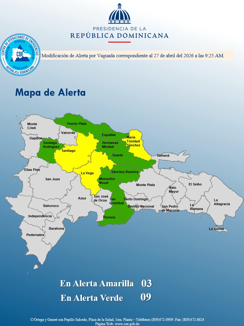 COE mantiene 12 provincias bajo alerta mientras lluvias persisten y 200 mil personas siguen sin agua - Noticias de hoy en República Dominicana | De Último Minuto